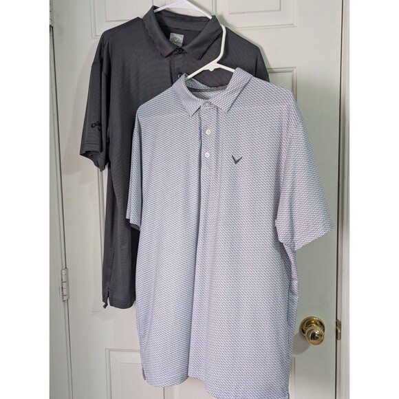 Callaway Other - LOT OF 2 Callaway Opti-Dri Golf Polo Mens Large S/S Gray White Logo Stretch